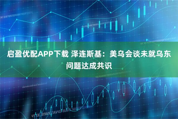 启盈优配APP下载 泽连斯基：美乌会谈未就乌东问题达成共识